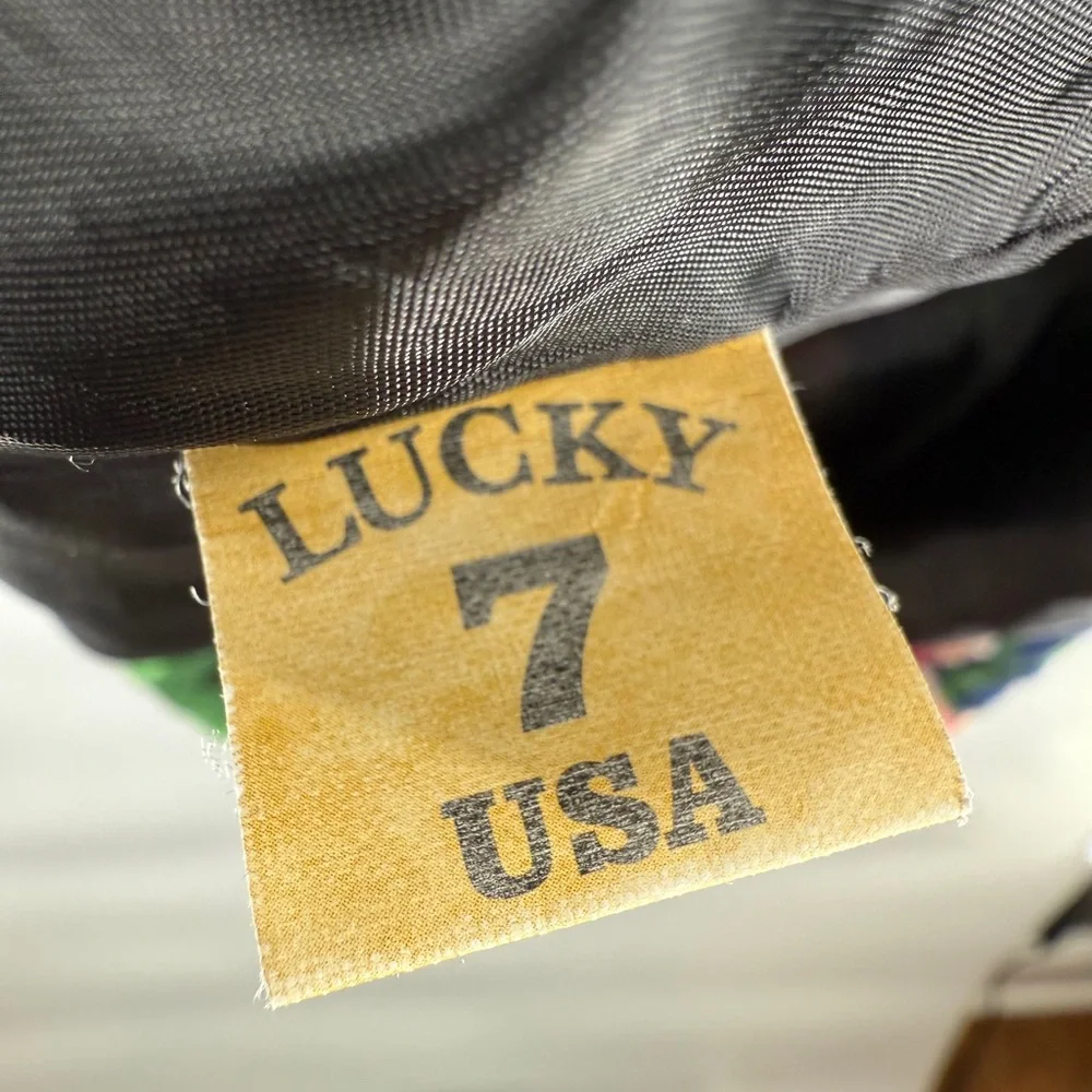 EUC Lucky 7 Tropical Print Miami Beach Drawstring Backpack